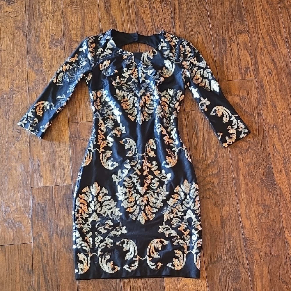 B Darlin Black and Silver Dress